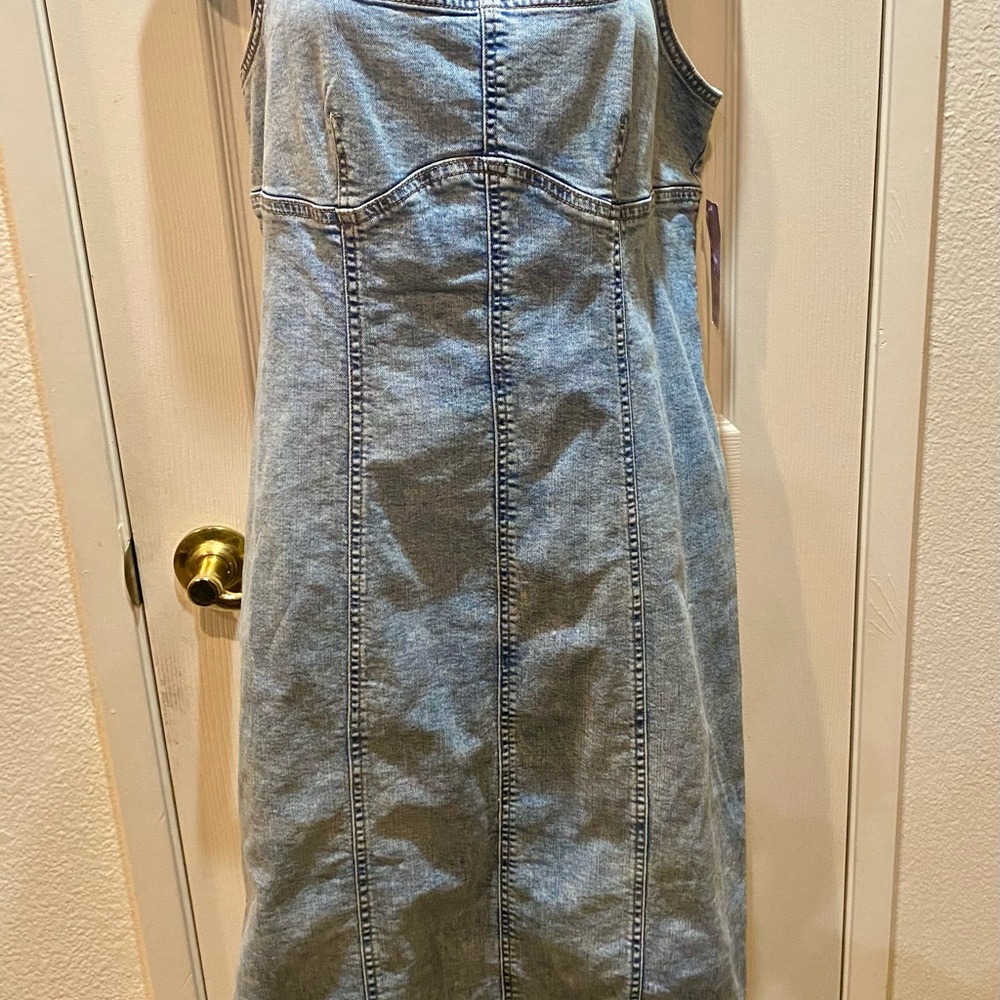 Target 🎯 Wild Fable Light Wash Denim Midi Dress Size Large NWT - Picture 2 of 5
